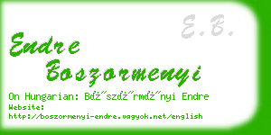 endre boszormenyi business card